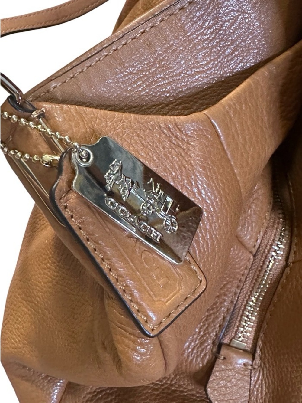 Coach Madison Phoebe Shoulder Bag in Saddle Pebbled Leather - Picture 4 of 10
